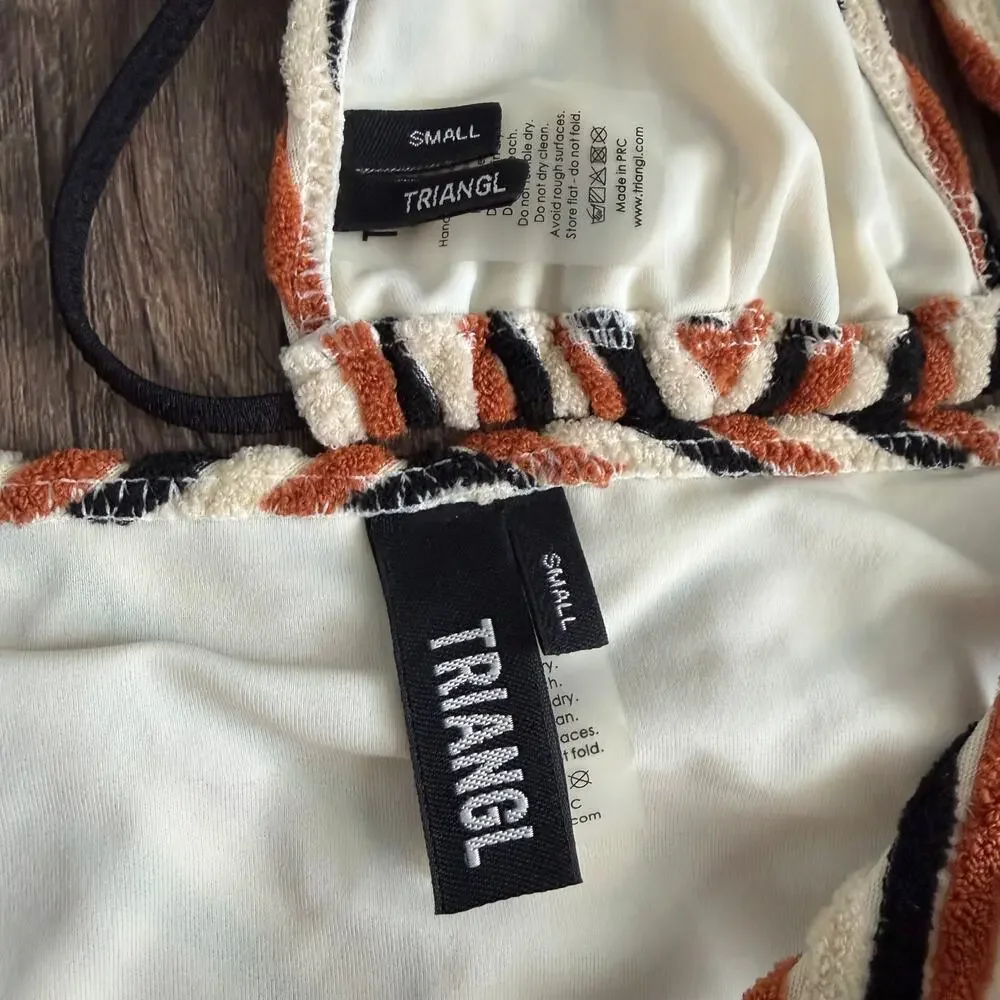 Triangl Swimwear Vinca Sapho Terry Toweling Bikini Size Small